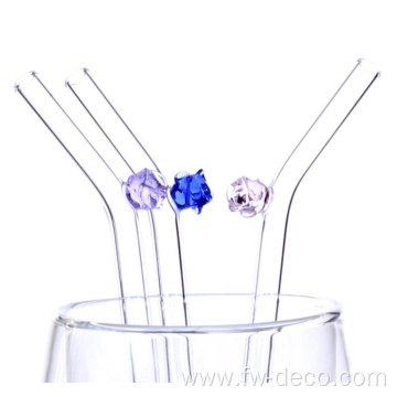 custom logo colored glass drinking straw